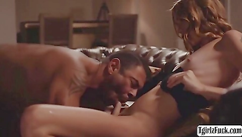 Cute girl has a deepthroating of her stepdaddy's dick