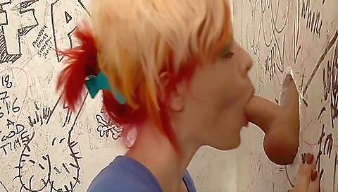 big tits trans and her ass fucked up the glory hole