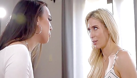 Asian milf with a big ass and a hot face is getting a facial