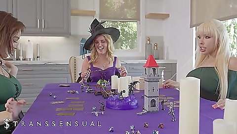 Blonde and brunette enjoy a threesome as they are sucking dick