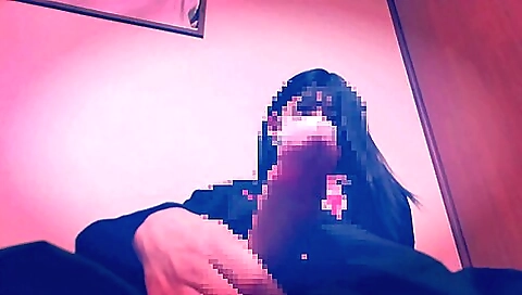 Japanese amateur girl masturbates on bed with panties