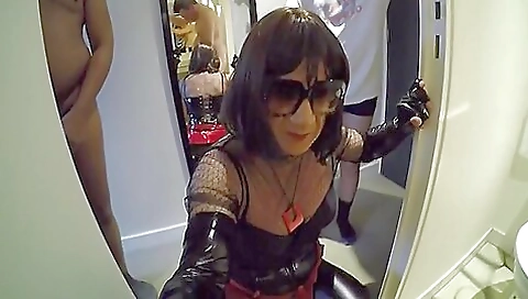 Busty shemale gets fucked in the ass and her cunt is filled with cum