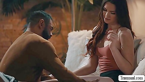 Big ass brunette stepdaughter doing bareback sex in ass