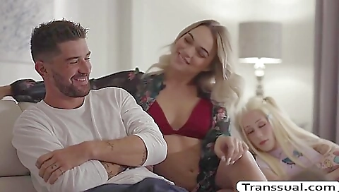 Blonde babe with small tits 18+ gets a blowjob and anal