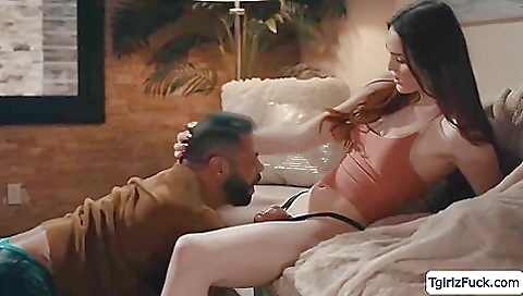 Busty brunette babe gets her ass licked in hardcore